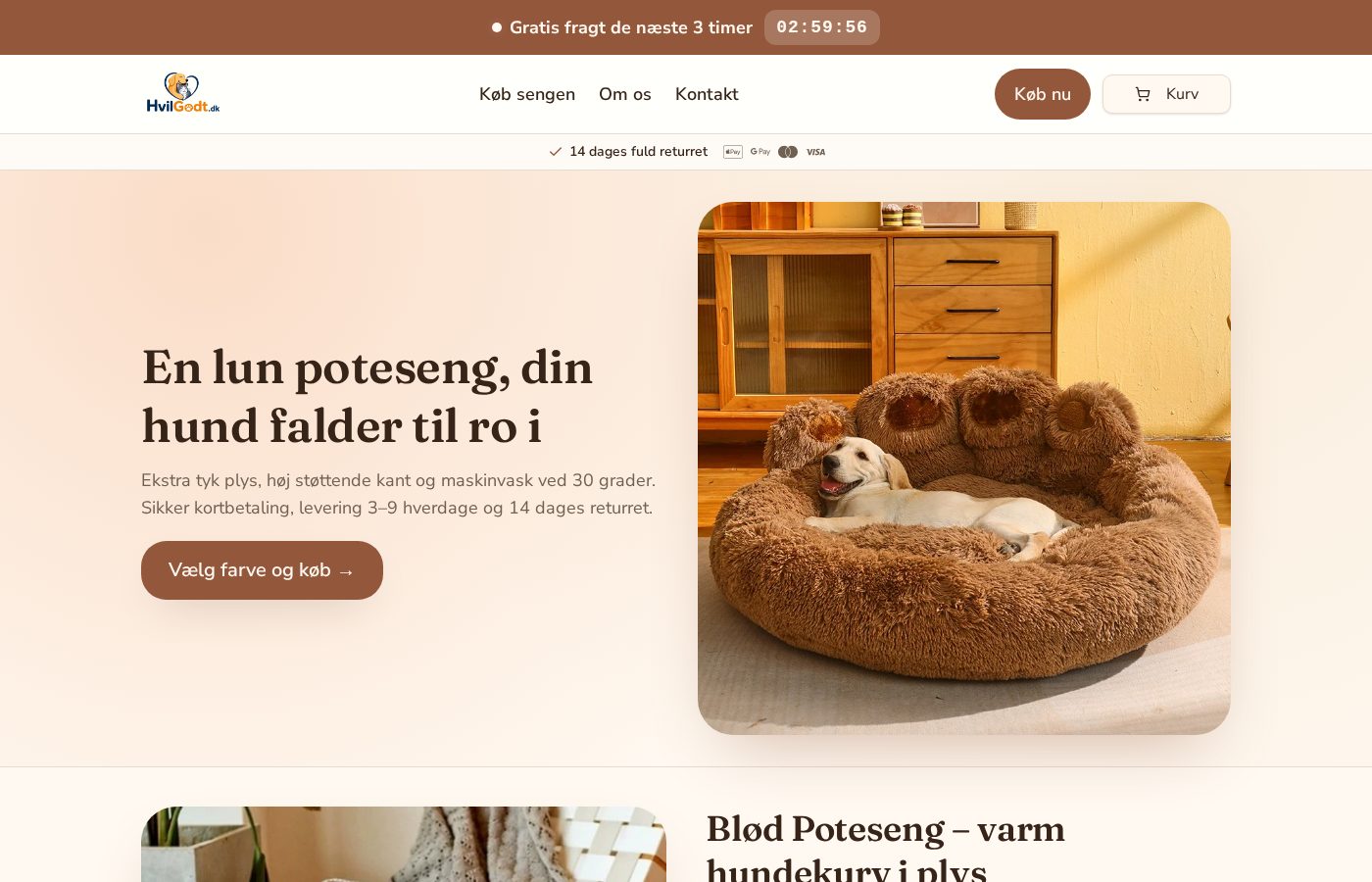 Hjemmesiden vi har bygget til Hvil Godt